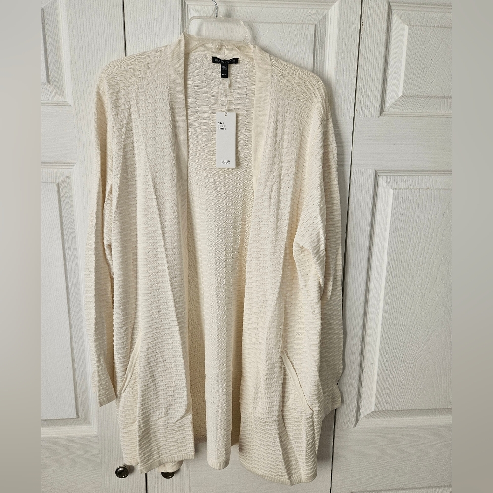 Sz XL Eileen Fisher silk blend flyaway jacket new